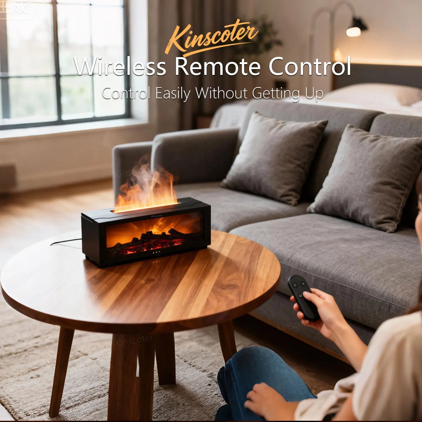 Humidificador de Llama Real KINSCOTER: Difusor de Aroma con Efecto Fuego y Control Remoto
