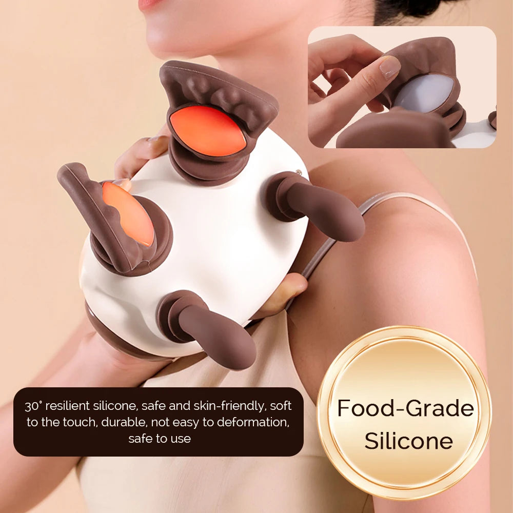 Masajeador Cervical 4D "Hand-Sense": Alivio Profundo de Trapecio y Cuello con Simulación de Manos