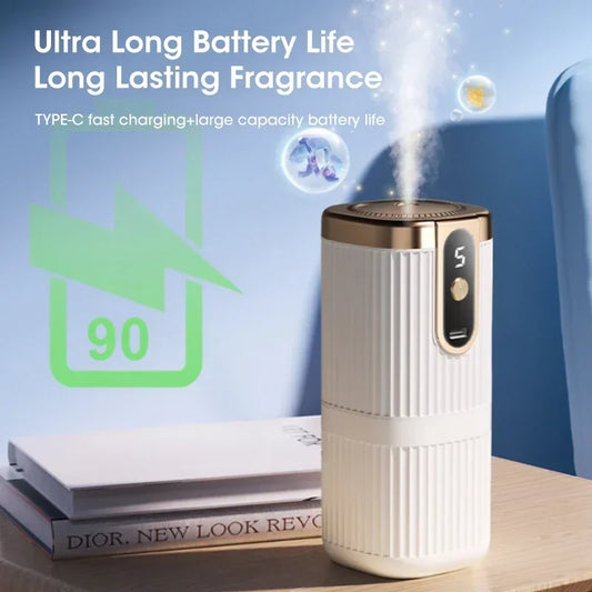 Difusor de Aroma Turbo Pro: Máquina de Aromaterapia Recargable con 5 Niveles y Pantalla LCD