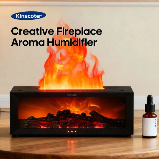 Humidificador de Llama Real KINSCOTER: Difusor de Aroma con Efecto Fuego y Control Remoto