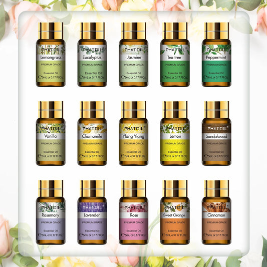Kit PHATOIL 15 Variedades – Aceites Esenciales para Difusor y Regalo